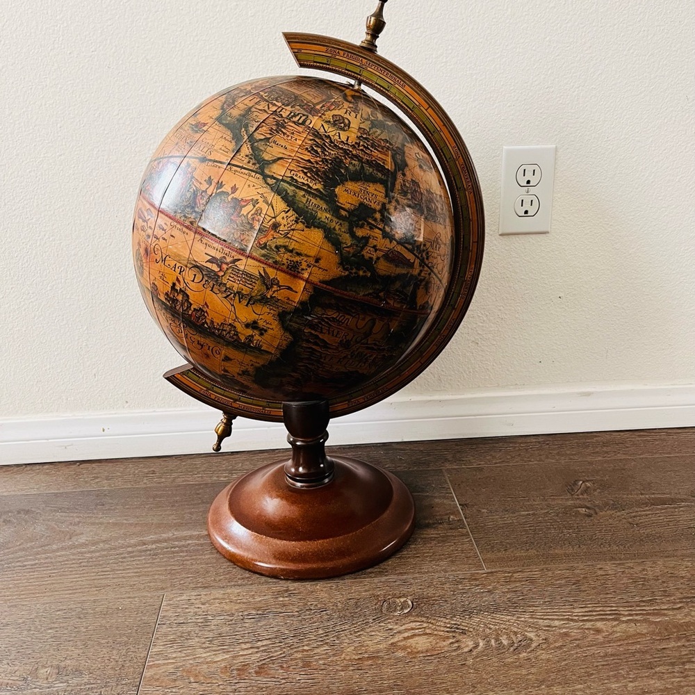 Vintage Italian Decorative Desk Globe 21 inches tall